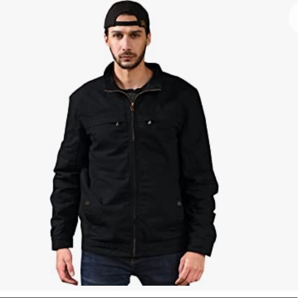 Men's Military Jacket Lightweight Cotton Stand Collar Casual Utility Coat (BNWT) - Picture 4 of 7